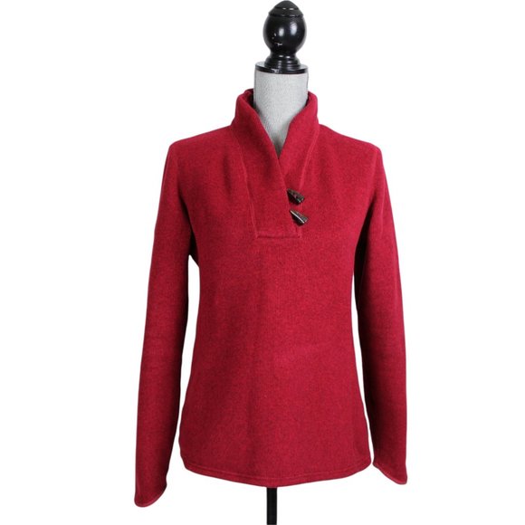 Eddie Bauer Red Toggle-button Collar Sweater - Picture 1 of 15